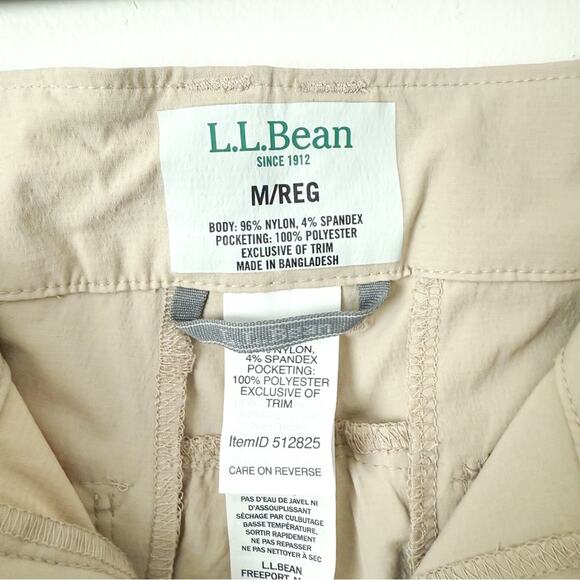 NWT LL Bean Womens Tropicwear Capri Pants MEDIUM Nylon 516921 Khaki Hiking - Picture 5 of 6